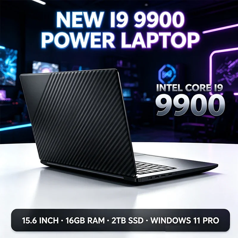 15.6inch Intel Core I9-9900 Ultra Slim Laptop 32GB RAM 2TB SSD Gaming Office Study Notebook Windows 11 Pro FHD 1920*1080