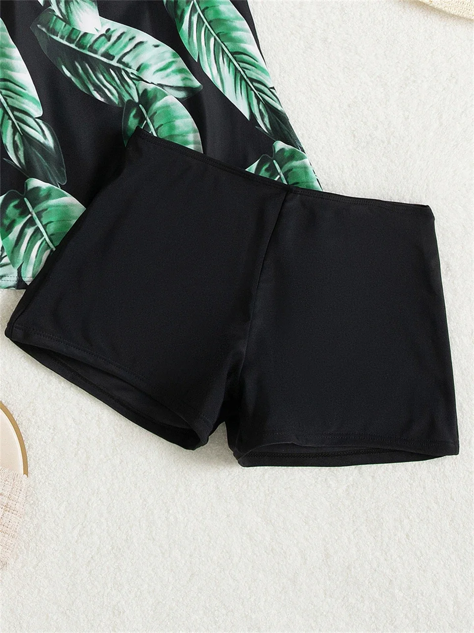 String Tankini 2025 dwuczęściowy strój kąpielowy z nadrukiem w liście damskie spodenki z wysokim stanem stroje kąpielowe damski kąpiący strój kąpielowy kostiumy kąpielowe