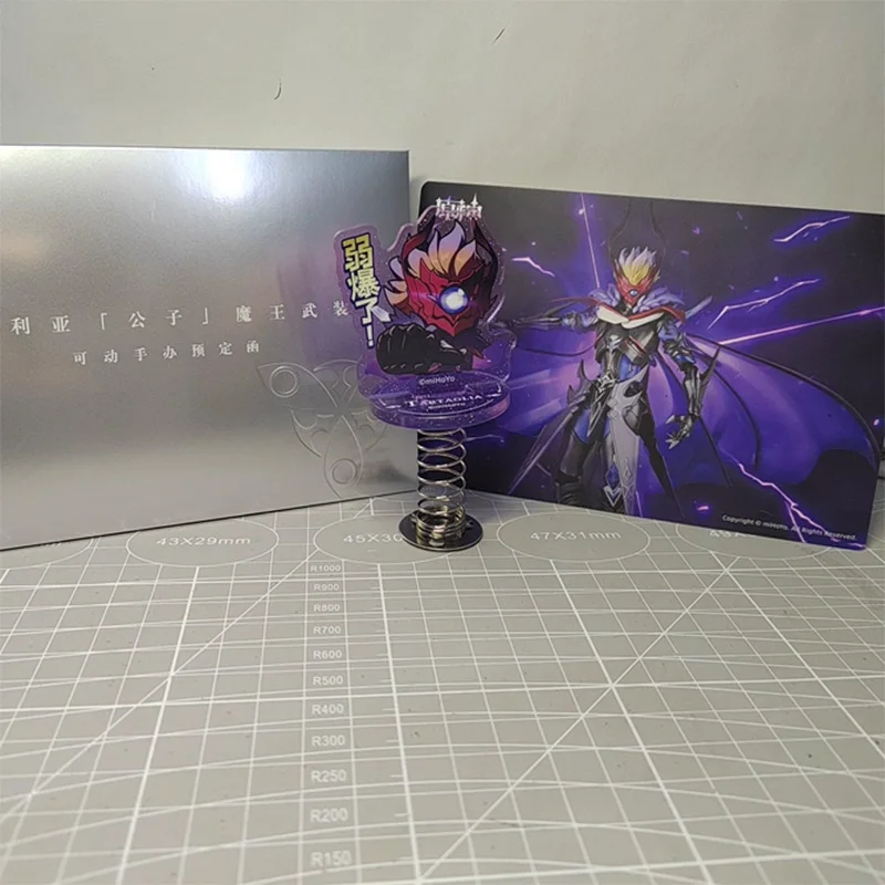 Sunsyea Genshin Impact Oficial Merch miHoYo Original Tartaglia Theme Series Conjunto de cartões de ornamento de mesa