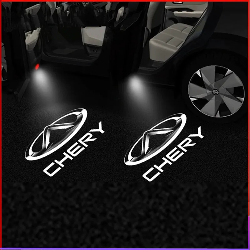 2PCS Lampada di cortesia per Chery Fulwin Amuleto QQ Tiggo 3 5 T11 A3 A5 Led Auto Porta Luce Logo Proiettore Laser Benvenuto Ombra Lampada