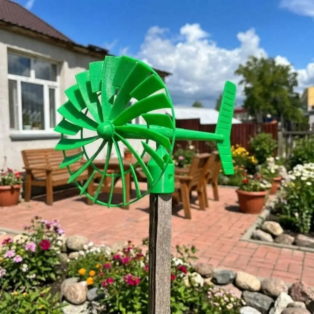3D Printed Garden Wind Spinner Waterproof Weather Resistant Outdoor Wind Vane Decor Rustic Wind Stable Rotating Wind Wheel view 3