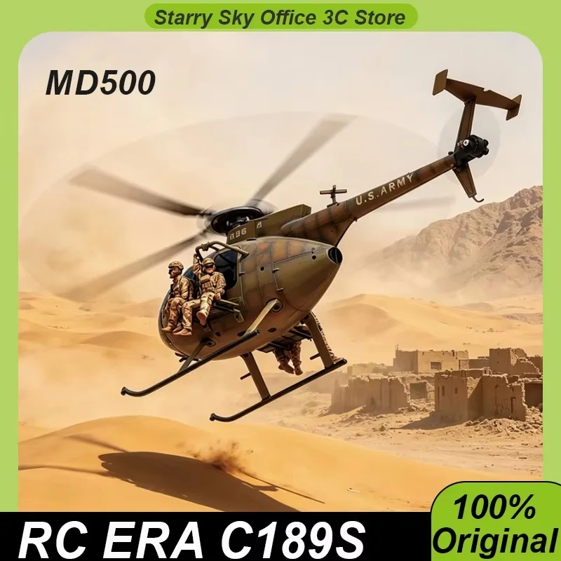 RC ERA C189S MD500 RC Helicopter with Soldier Figures 6CH Brushless Gyro Stabilized RC Helicopter RTF One Key Take Off/Landing