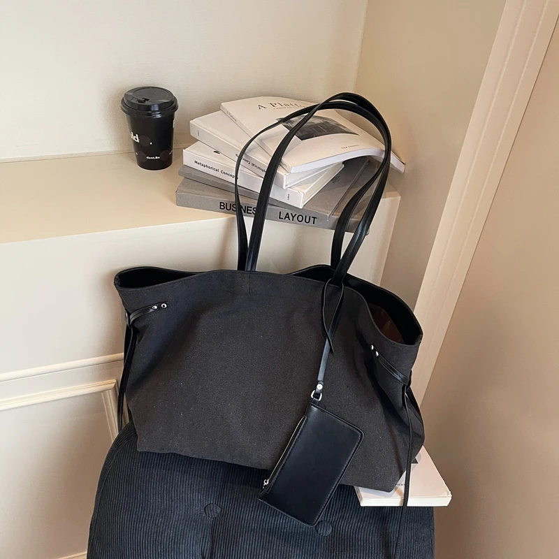 Casual Vintage frauen Schulter Tasche Mode Weibliche Leinwand Tragbare Handtaschen Große kapazität Reise Laptop Tragetaschen für dame – Detail 6