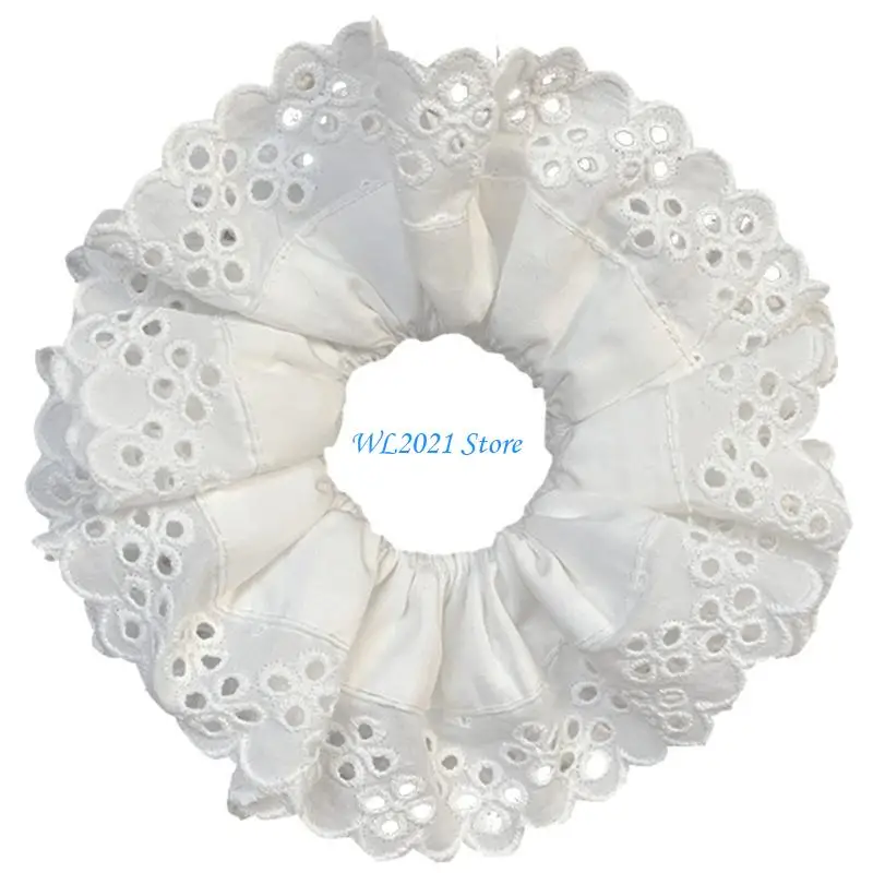 ربطات شعر أنيقة كبيرة الحجم للنساء والفتيات من G5GC، ربطة شعر مرنة من الدانتيل بطبقة مزدوجة