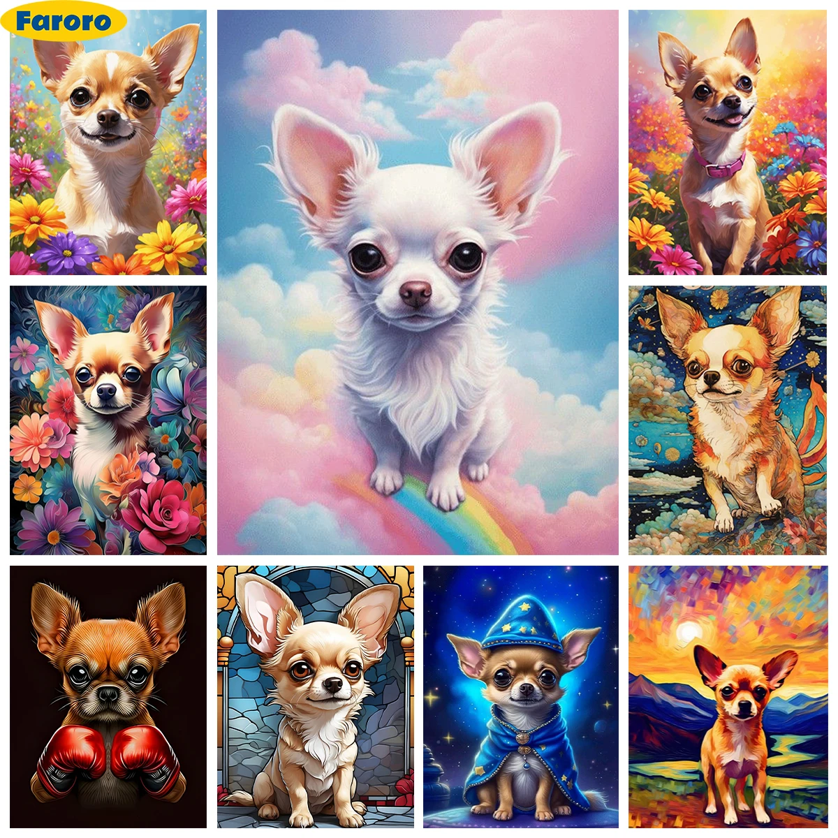 

Chihuahua 5D Diamond Painting Cartoon Pet Dog Picture DIY Diamond Embroidery Cross Stitch Children's Gift Bedroom Wall Decor