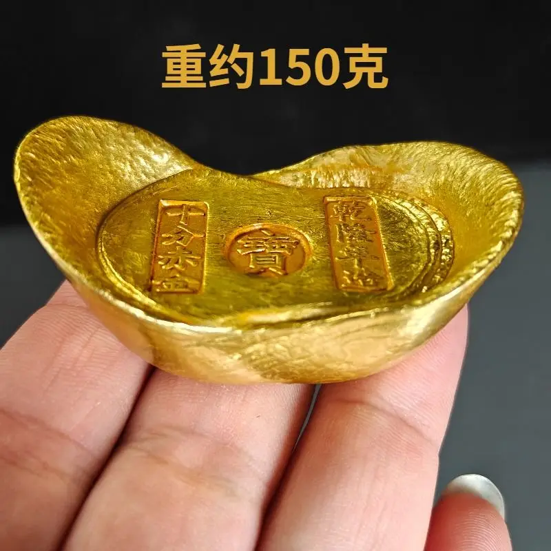 True ingot Daqing very red brass Liu antique collection ornament does not change color on fire