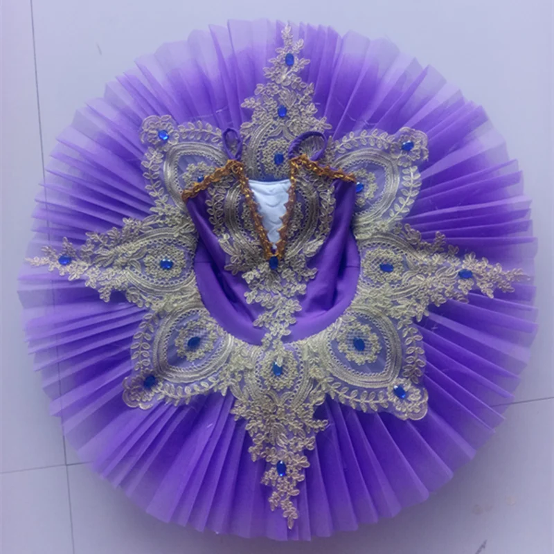 전문 투투 팬케이크 여성 발레 레오타드 성인 백조의 호수 댄스 의상 소녀 투투 발레리나 드레스