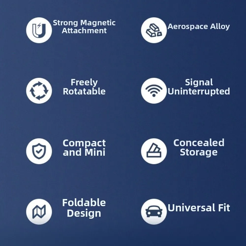 

360° Rotation Magnetic Car Phone Holder Folding Anti-Shake Car Cell Phone Holder Telescoping Multifunctional Navigation Bracket