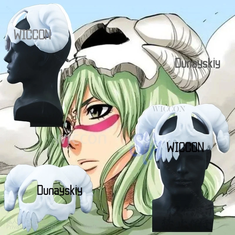 

Neliel Cosplay Anime 3D Polylactic Acid Sheep Horn Skull Half Face Mask Knight Mask Halloween Christmas Party Cos Customized