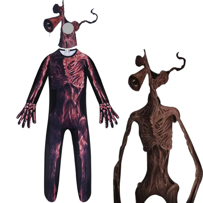 2024 Newest Halloween performance costume Scp Foundation Cartoon Cat  Siren Head Horror Funny marshme Clothing for Kids Boy MN11