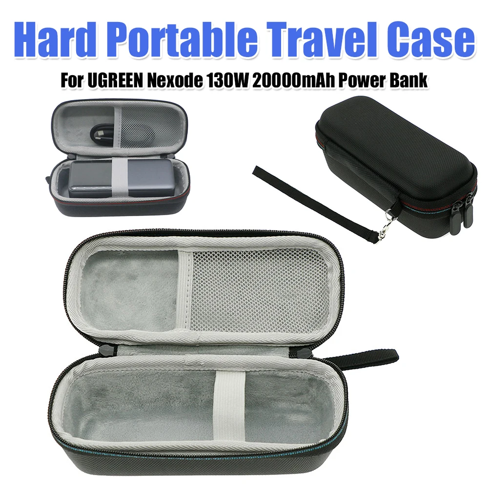 Protective Travel Storage Box for UGREEN Nexode 130W 20000mAh Power Bank Protective Case with Handle and Inner Mesh Pocket