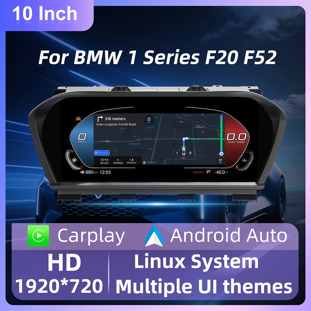 10 Inch LCD Digital Instrument Cluster For BMW 1 2 Series X1 X2 F20 F52 F22 F45 F48 F49 F39 Virtual Cockpit Dashboard Speedometer Car Digital Gauge Replacement Display