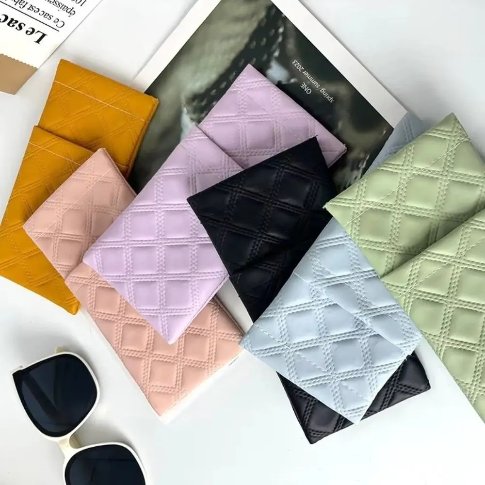 Single/Double-layer Sunglasses Storage Bag Waterproof PU Leather Sunglasses Case High-end Coins Lipsticks Pouch