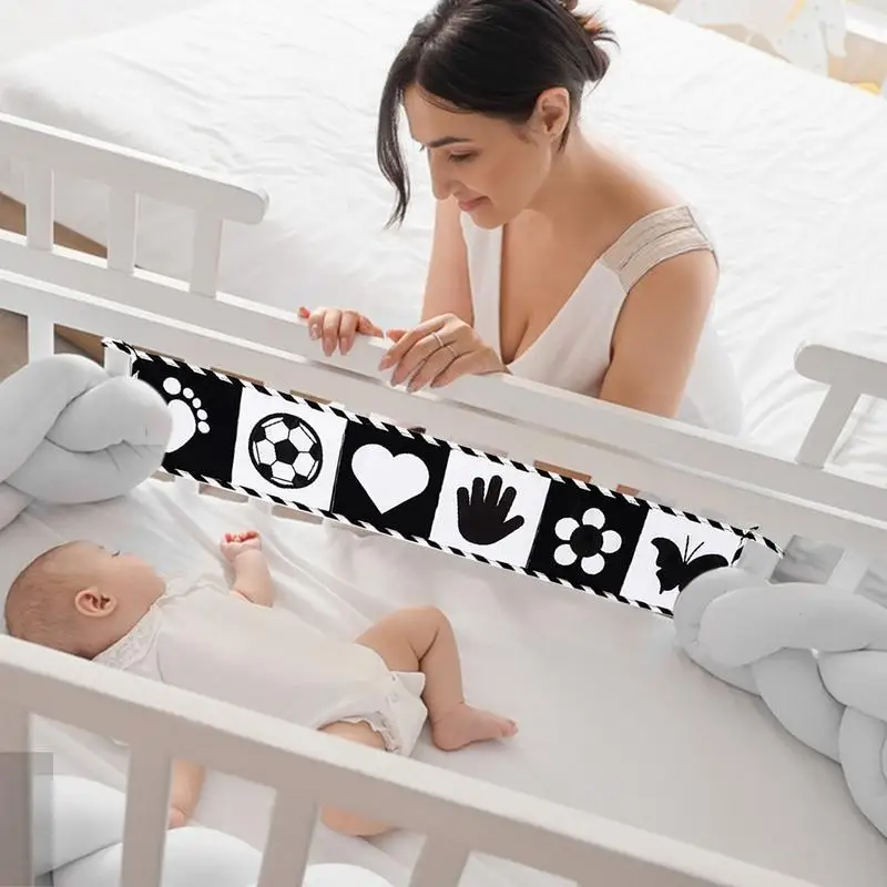 เด็กวัยหัดเดิน Crib Book Sensory ของเล่นหนังสือผ้าหนังสือ Chewable Fine มอเตอร์ของเล่น Crib ของเล่น Sensory หนังสือความคมชัดสูงการศึกษา