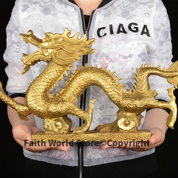 LARGE # KAIGUANG # House FENG SHUI Protection # office home efficacious protective Talisman Money Drawing Dragon Brass statue