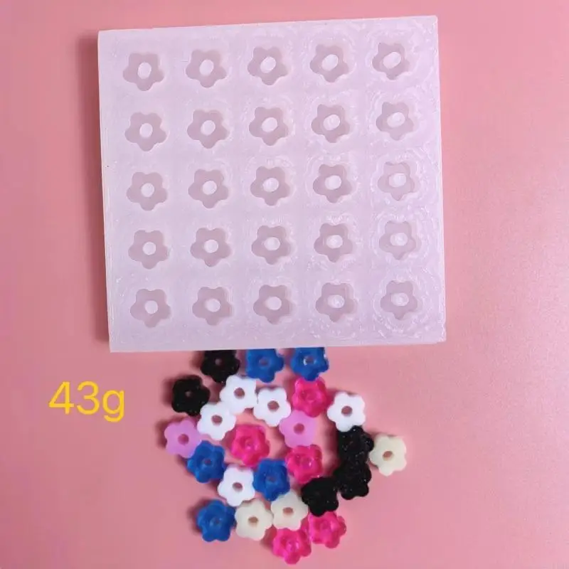 K3KD DIY Epoxy Flores oso Molde Glazo Silicona Llavero Decoración Molde