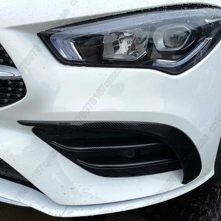 For Mercedes Benz CLA Class C118 X118 CLA35 AMG 2020-2023 Black Front Bumper Spoiler Splitter Air Vent Fog Lamp Grille Trim