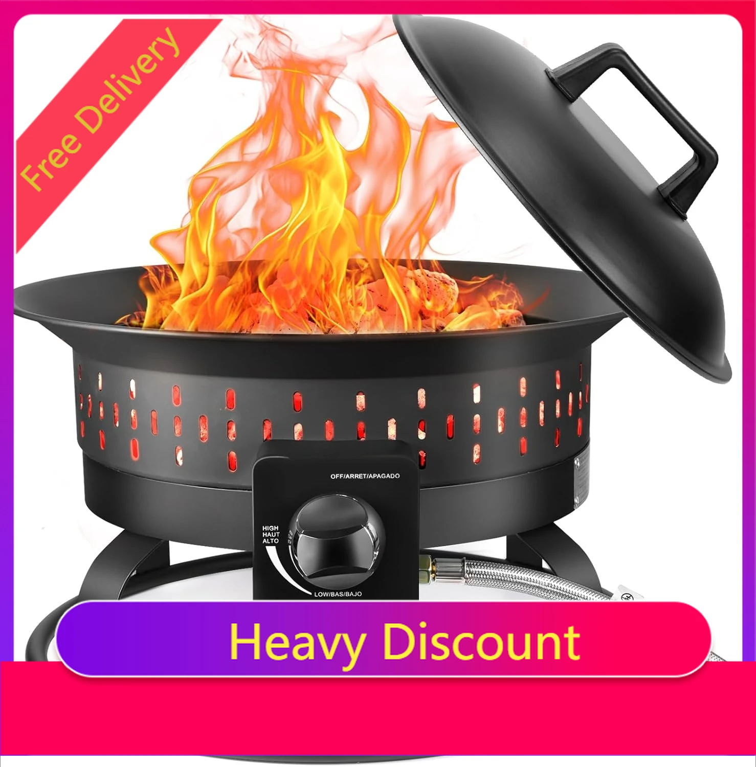 

Горячая распродажа: 19-дюймовый газовый очаг на пропане мощностью 60 000 BTU с чехлом и комплектом для переноски, портативная газовая жаровня для кемпинга и улицы.