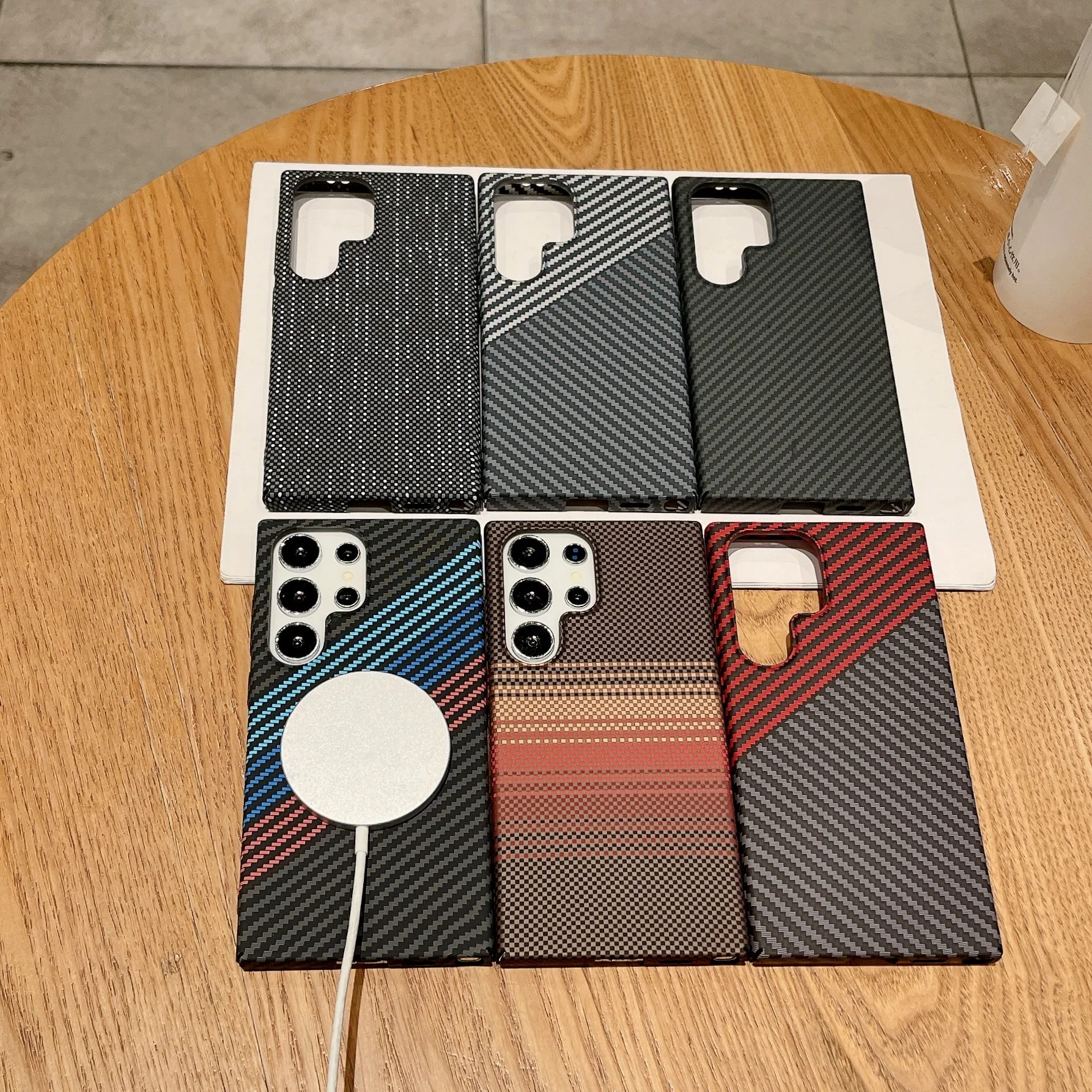 Carbon Fiber Magnetic Charge Protection Phone Case For Magsafe Samsung Galaxy S25 S24 Plus S23 S22 Ultra A16 A56 A55 Hard Cover