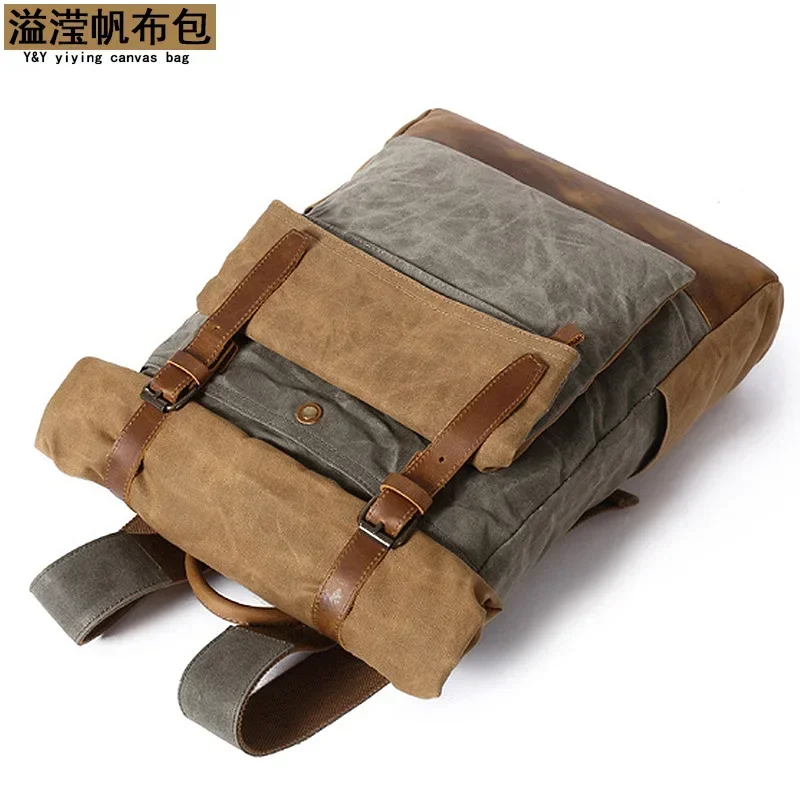 

Outdoor Travel Bag Crazy Horse Leather Casual Backpack