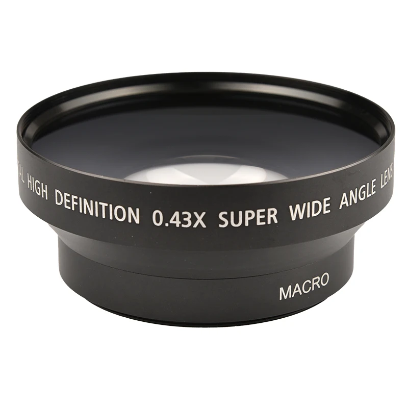 0.43X AF HD 62mm/67mm/72mm Wide Angle Lens Macro Lens Filter Wide Angle Converter for Camera