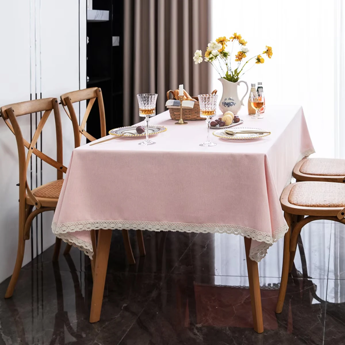 Einfache Feste Farbe Tischdecke Retro Baumwolle Leinen Couchtisch Set Tischdecke Picknick Matte Foto Hintergrund Tuch Raum Dekoration – Detail 1