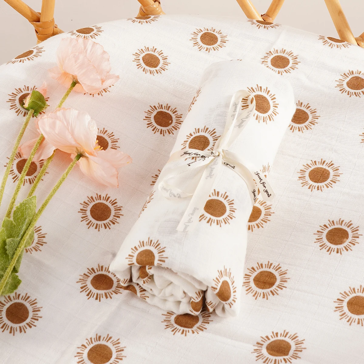 HappyFlute  Bamboo Cotton Baby Muslin Swaddle Baby Blanket Soft Baby Towel Wrap