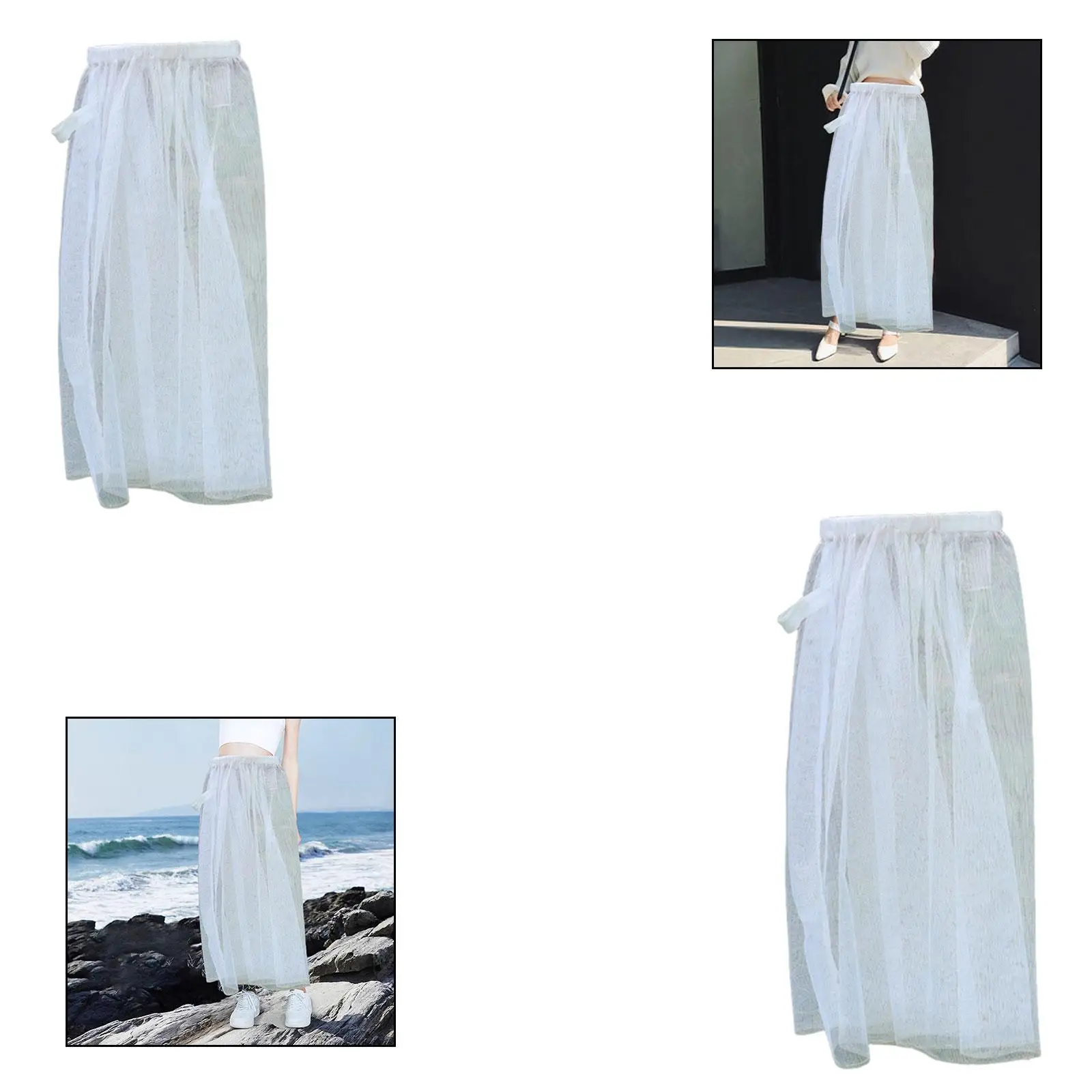 تنورة شبكية للبعوض لصيد الأسماك ملحقات خارجية واقية من الشمس فستان بطول 2 متر محيط تنورة متعدد الاستخدامات قابل للتنفس باللون الأبيض #4