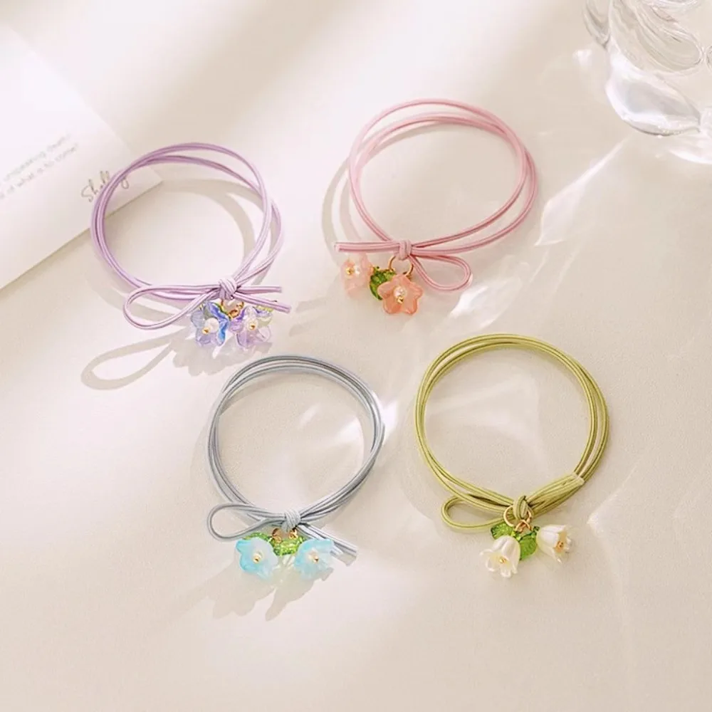 Colorful Flower Hair Tie Portable Hipster Atmosphere High Elasticity Rubber Bands Versatile Headrope Hair Accessories