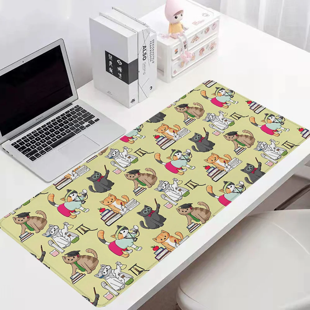 TEACHER CATS Xxl Mouse Pad 900x400 Pc Gamer Desk Accessories Office Gaming Keyboard Desktops Computer Mat Mousepad Mats Extended