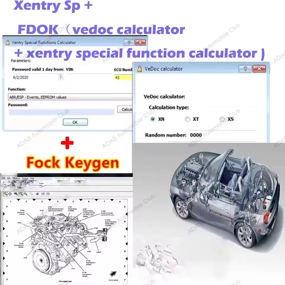 

20255 Newest Software DAS Xentry Special Function Calculator FDOK Vedoc Calculator Keygen MB Star C3 C4 DOIP C5 C6 VCI free help