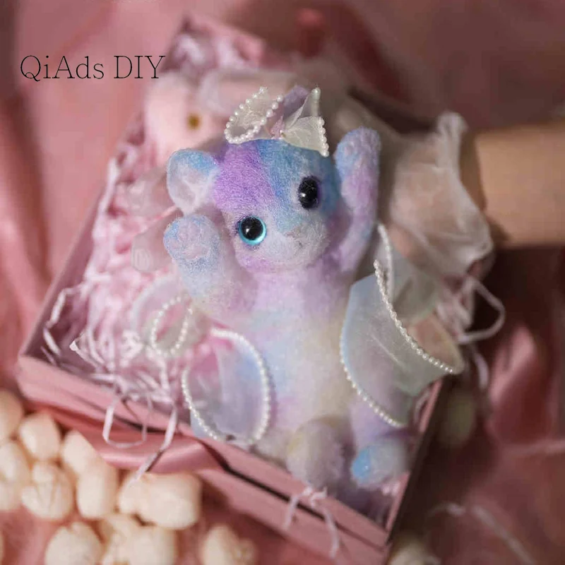 QiAds Cute Pet Handmade DIY Cute Pinch Le Rainbow Cat Stress Relief High Order Release Girl Cute Cat Toy