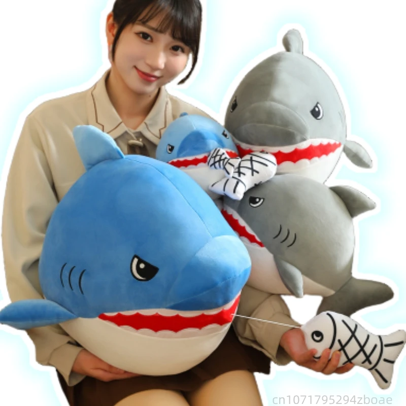 Cartoon Shark Eats Small Fish Plush Doll Pull String Small Fish Automatically Retrieves Creative Marine Animal Plush Toy For Boy