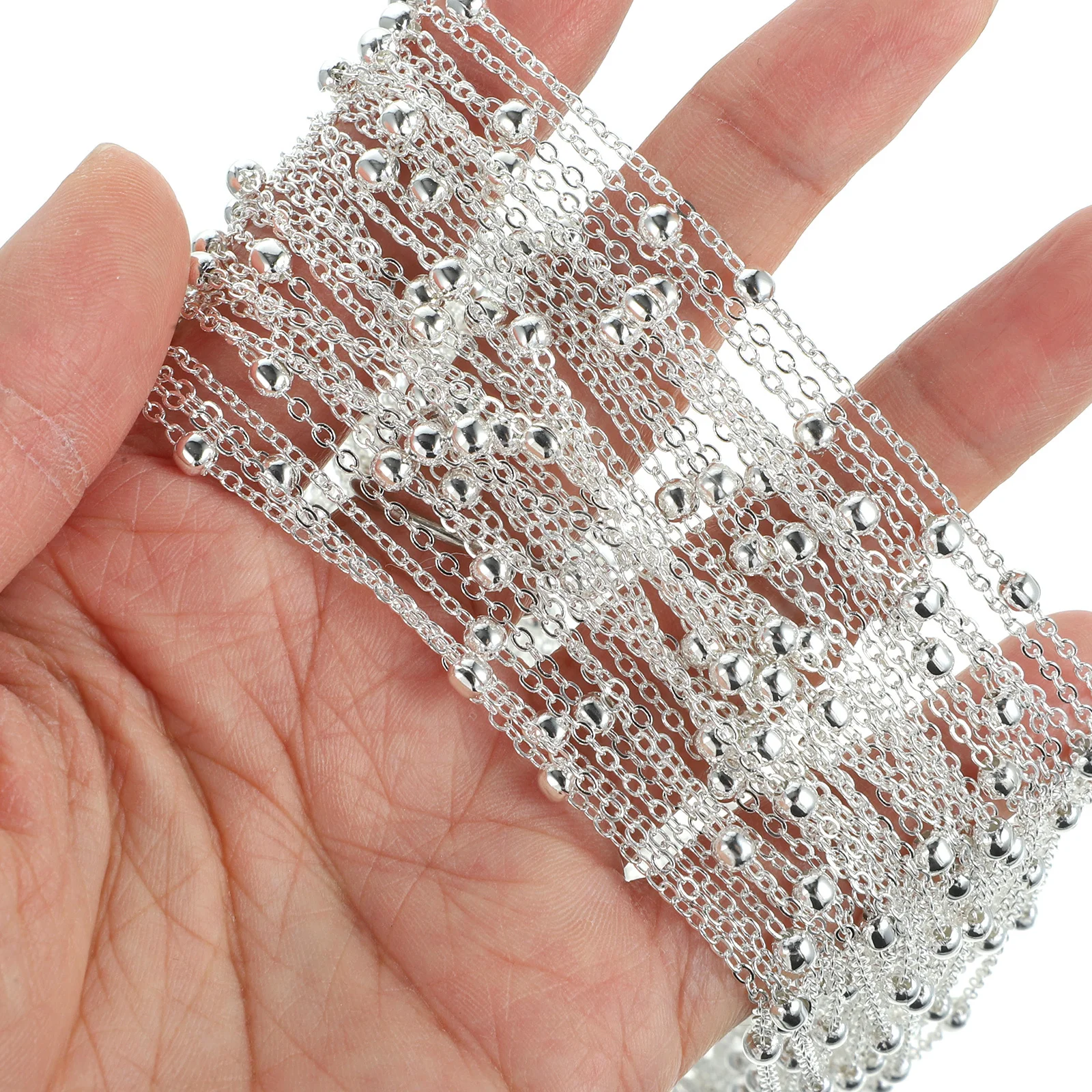 

Цепочки для ожерелья в рулонах для изготовления ювелирных изделий, принадлежности для самостоятельного изготовления, длинная цепочка тонкой работы для подвески, тонкая ювелирная цепочка