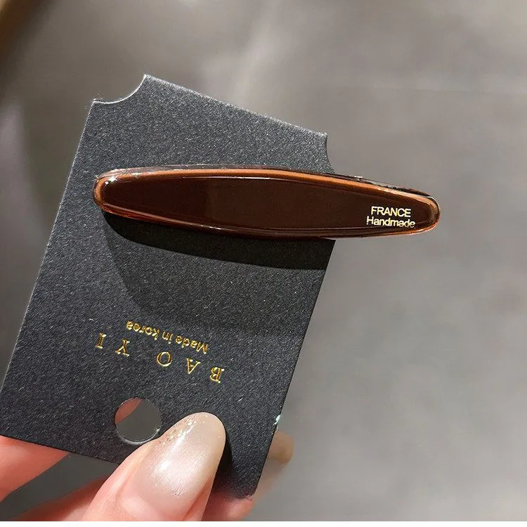 

Elegant Gold Acetate Duck Bill Hair Clip for Side Bangs Flyaway Secure All Day Hold Korean