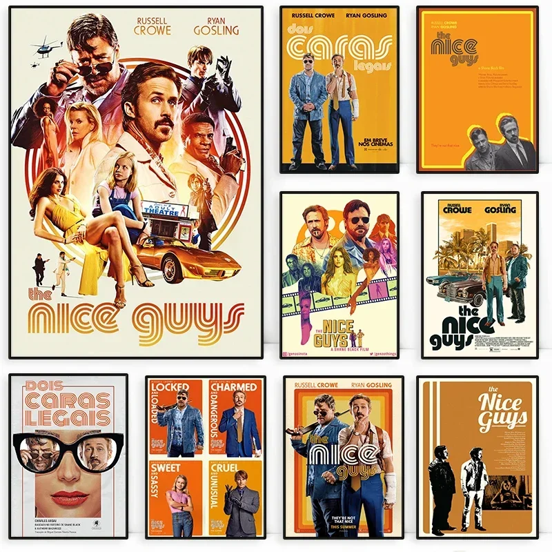 The Nice Guys Action Comedy Film Canvas Painting Print Poster Movie Wall Art Picture for Video Room Cinema Home Decor