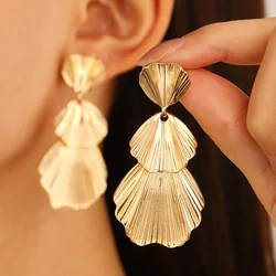 New Exaggerated Leaf For Women's Fashion Long Alloy Flower Wind Earrings