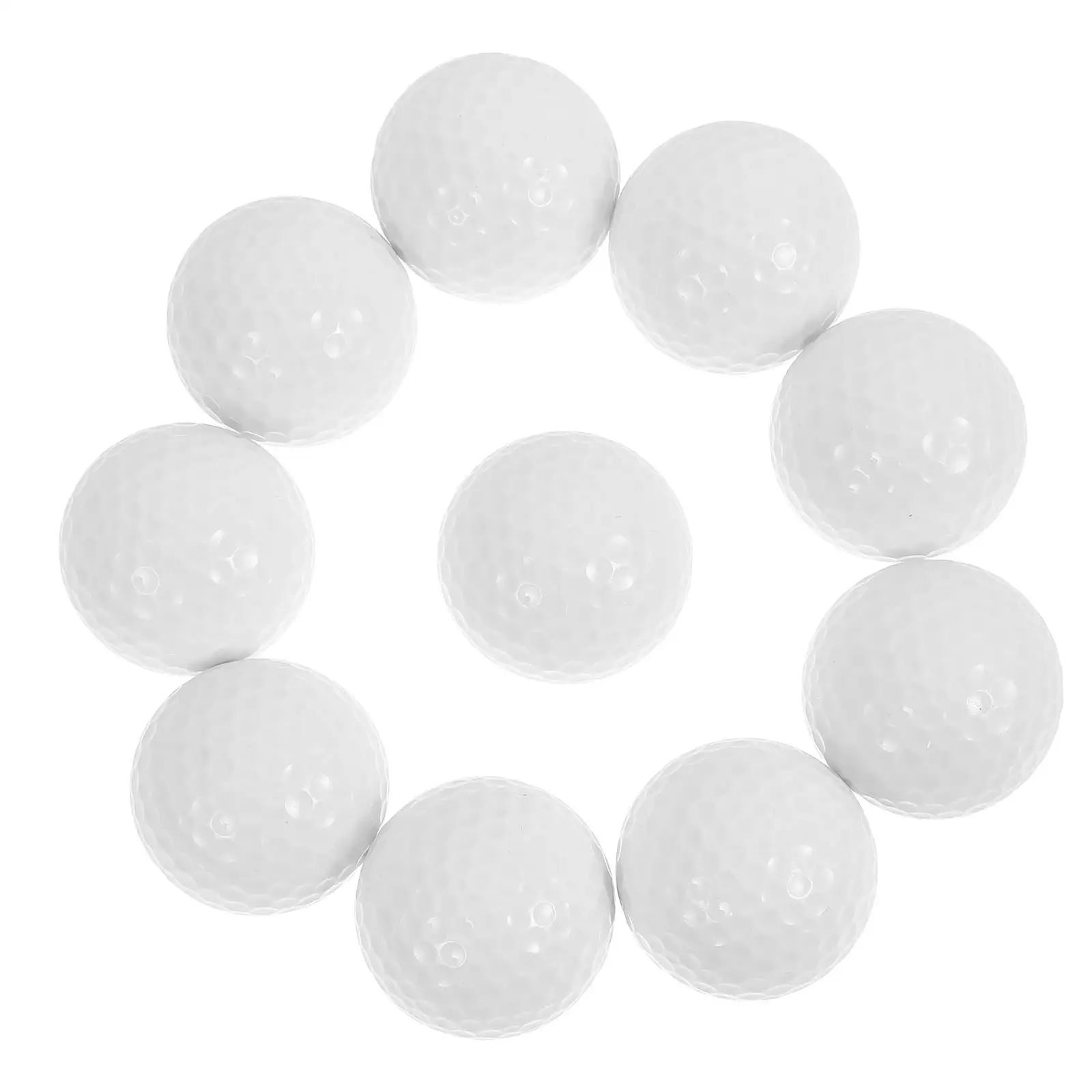 

10 Pcs Golf Practice Balls Lightweight Double Layer Training Aid Neon White Synthetic Rubber Sports Accessories