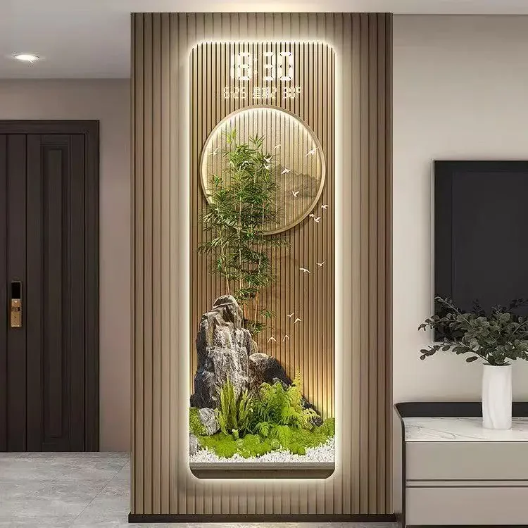 Perpetual Calendar Living Room Grille Pendant Chinese Dragon Blood Tree Porch Electronic Clock Decoration Painting