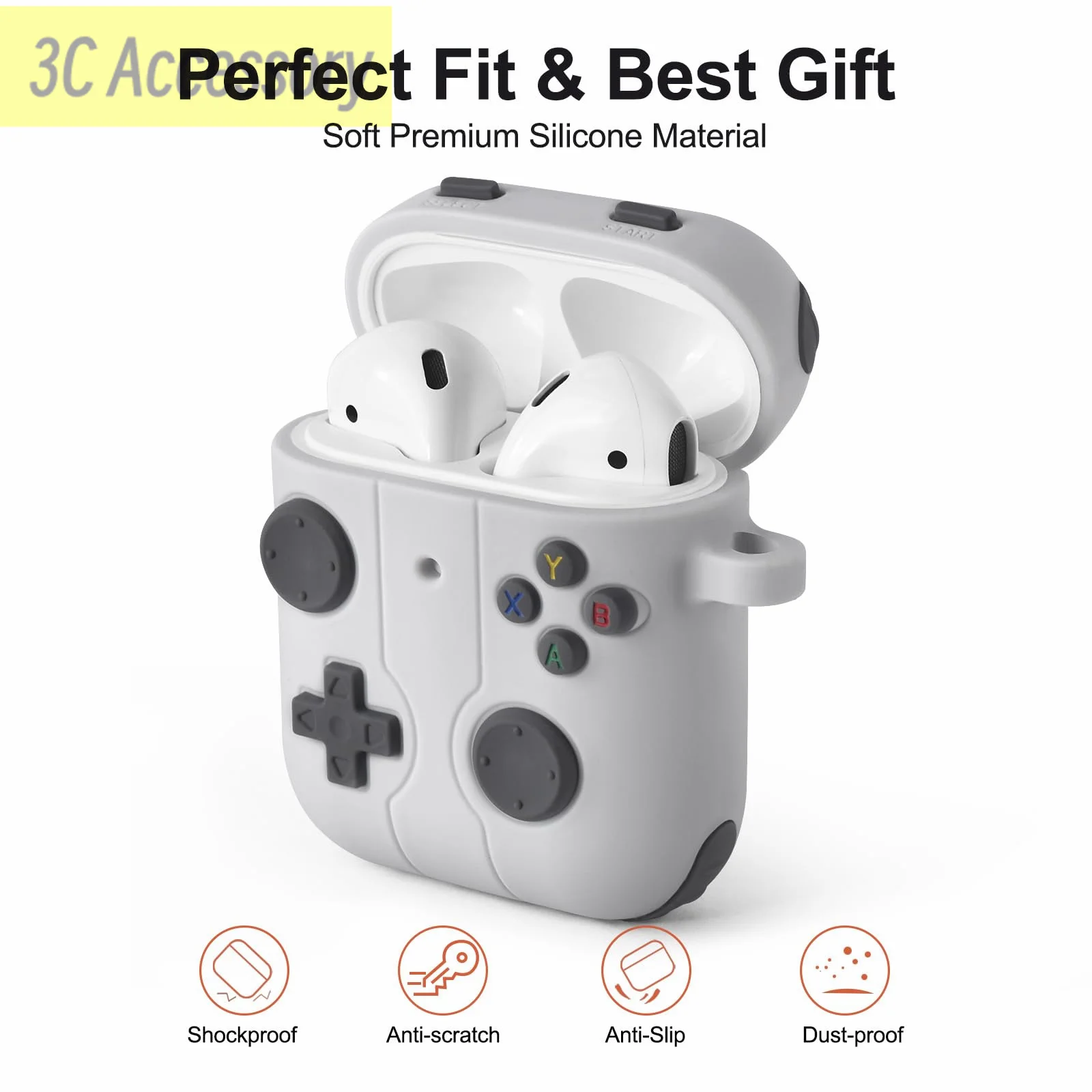 For Apple Airpods 1st 2nd generation Protective Cover 3D Silicone Cover Game console protective case for airpods cases keychain