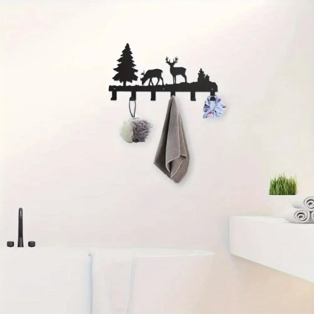 ตะขอเกี่ยวกุญแจกวางโลหะที่ออกแบบอย่างประณีต - ติดผนังอเนกประสงค์ แขวนเสื้อผ้า กระเป๋า และกุญแจ ยกระดับความสวยงามของห้อง