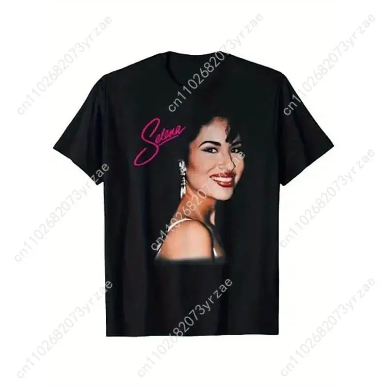 Retro Tshirt Selenas Quintanilla Man Woman High Quality Vintage TShirt Cotton Short Sleeves Fashion T-shirt Soft Breathable Tops