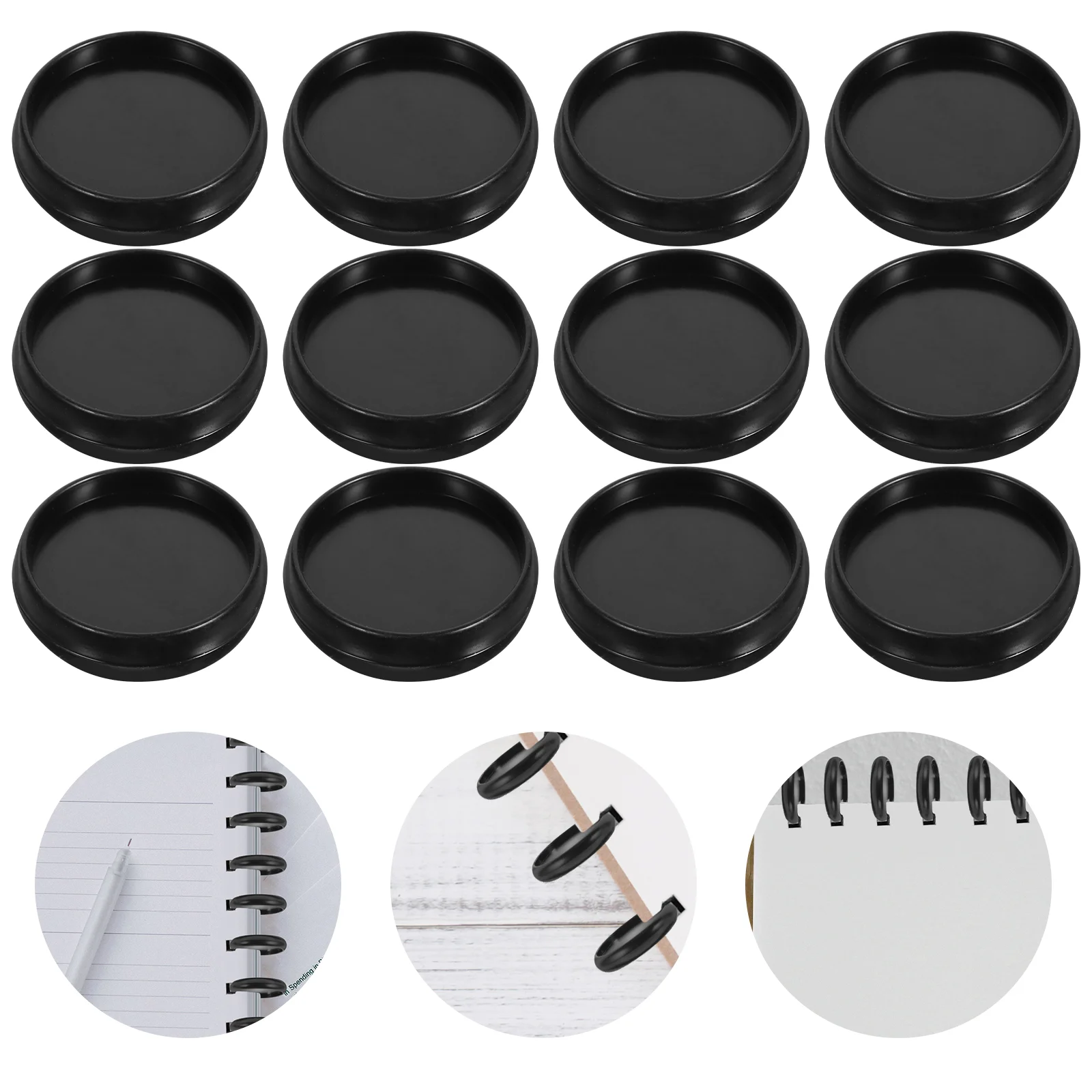 55 Pcs Loose-leaf Button Binder Clips Tools for Book Round Discs Discbound Plastic Planners Binding Rings DIY Buckles