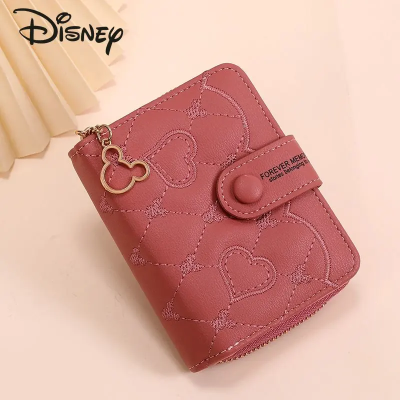 Disney Mickey New Women\'s Zero Wallet Fashion High Quality Short Wallet Cartoon Retro Casual Multi Functional Mini Women\'s Bag