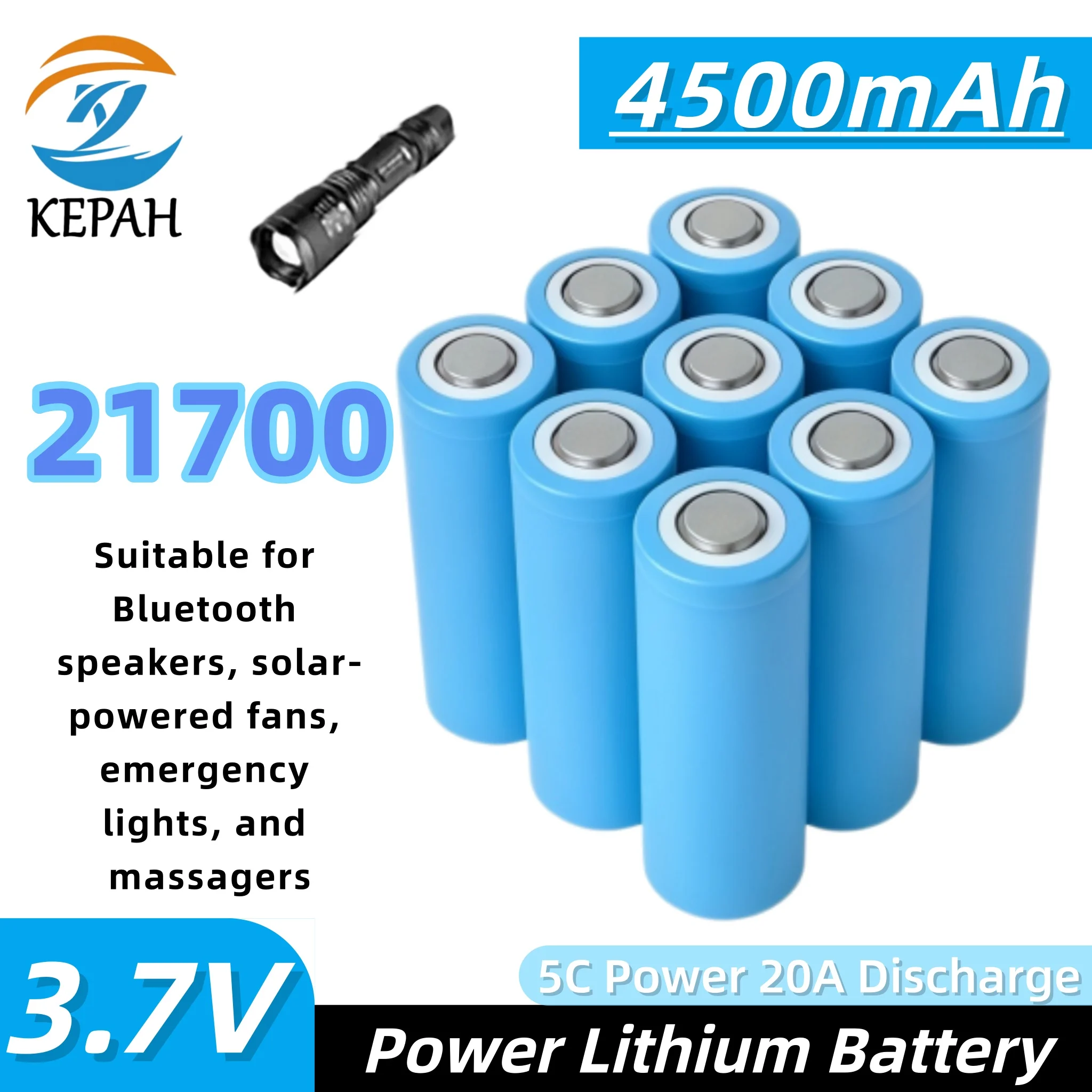 

Аккумулятор 21700 высокой емкости 3.7V 4500mAh с разрядкой 20А для Bluetooth-колонок, массажеров, солнечных устройств