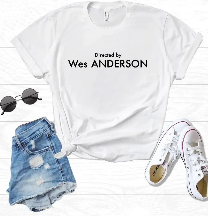 22024 Directed By Wes Anderson Print Women Casual Funny t shirt For Lady Girl Top Tee Hipster  y2k top women clothing  graphic