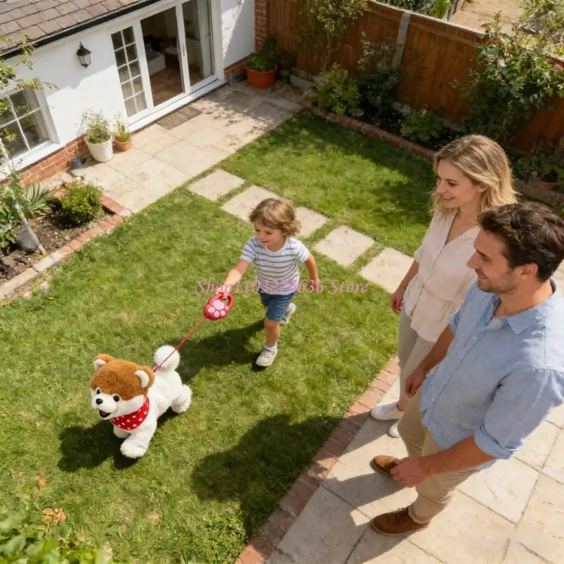 R6FD Kids Electric Pet Toy Plush Dog Walking Barking Dog Remote Control Robot Puppy