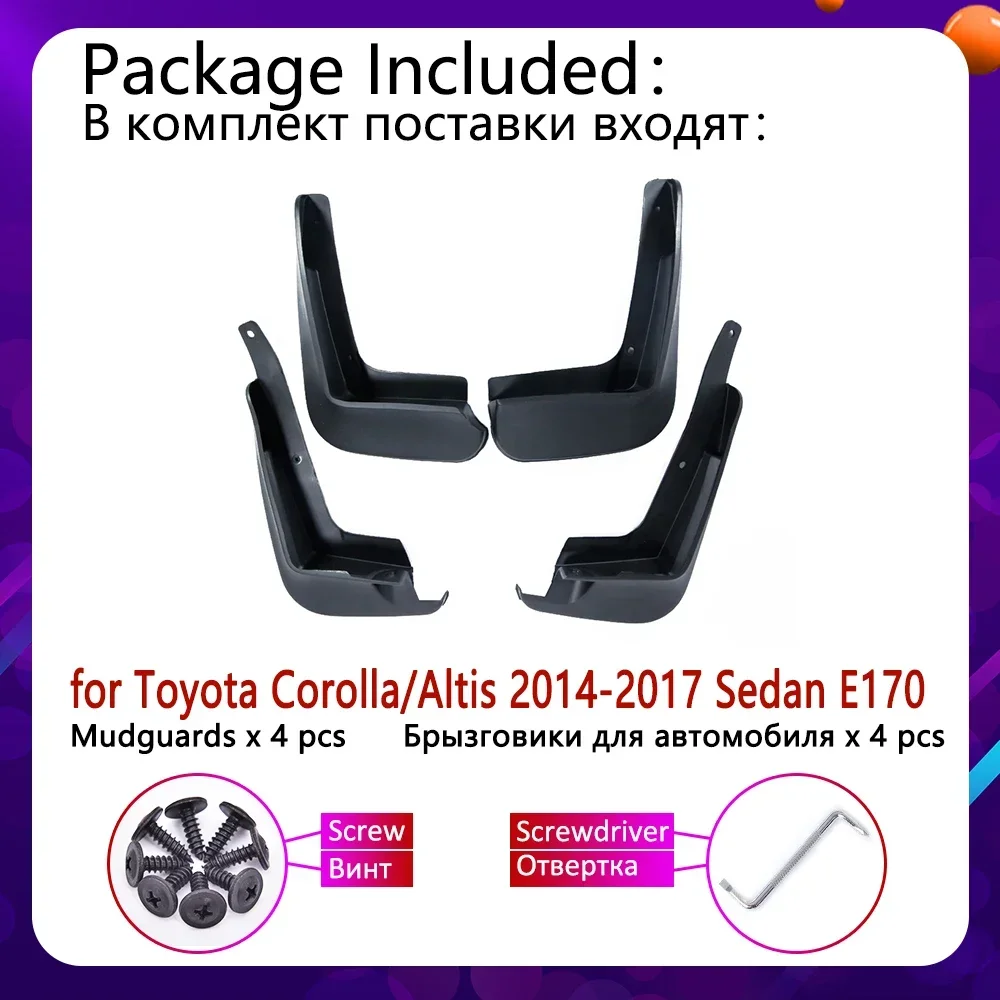 for Toyota Corolla Altis E170 2014 2015 2016 2017 Front Rear Mudflap Fender Mudguard Mud Flaps Guard Splash Flap Car Accessories