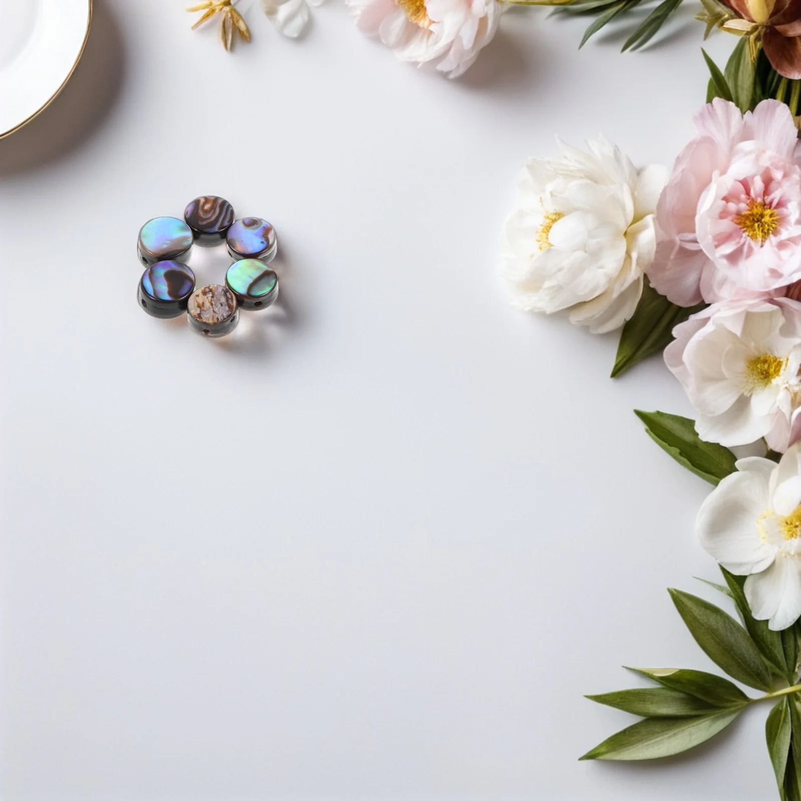 

20 шт., бусины-разделители из морского ушка, дизайн с отверстием 6 мм для легкого натяжения, DIY ювелирные изделия, принадлежности для рукоделия, небольшие принадлежности для ювелирных изделий