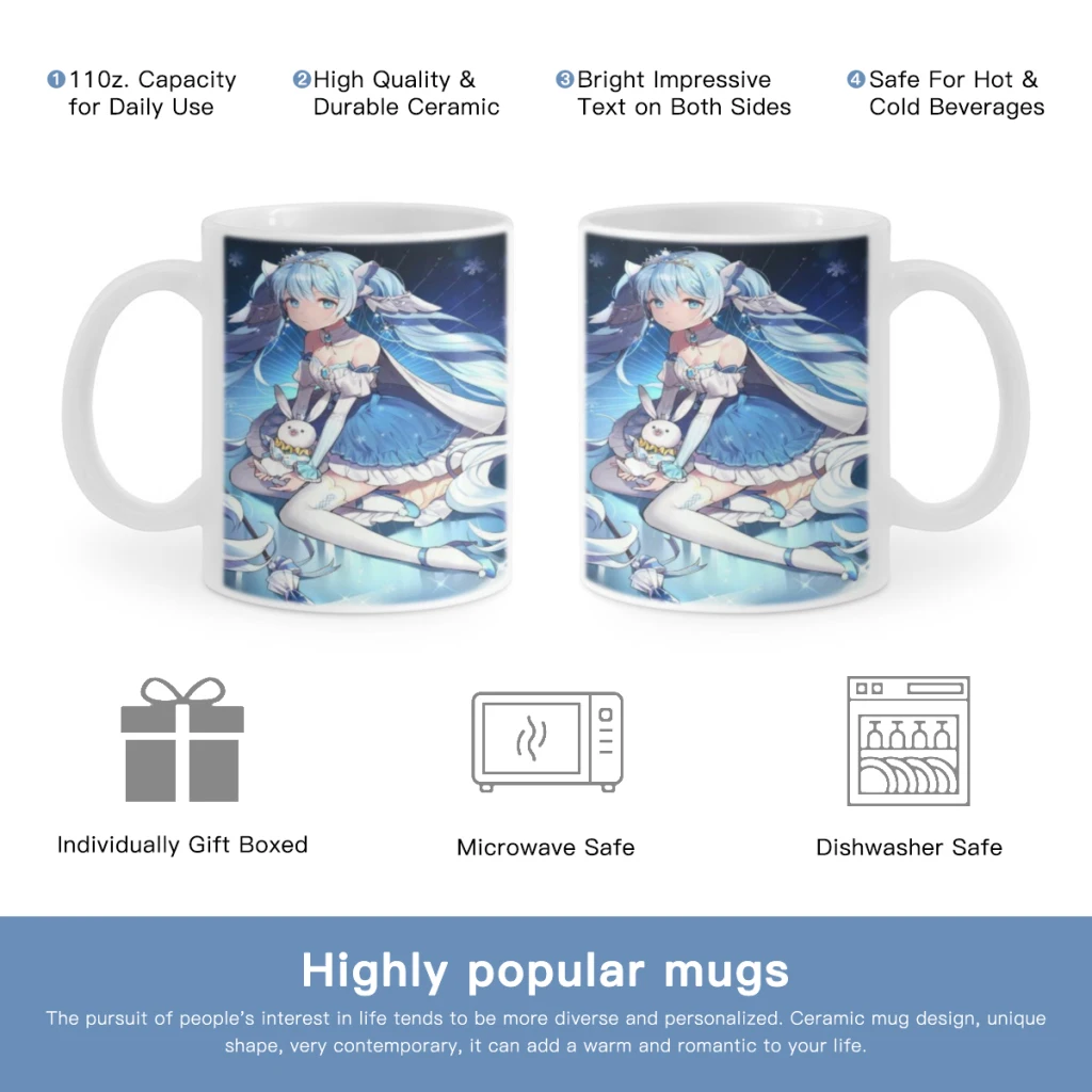 

Anime Hatsunes Mikus Free shipping Ceramic Mug Cute Coffee Tea Milk Stave Mugs And Cups with Handle Novelty Gifts